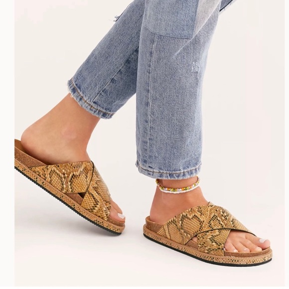 Free People Shoes - Free People Sidelines Snake Slide Sandals